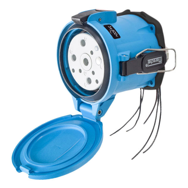 33-94143-975 - DS100 RECEPTACLE POLY BLUE SIZE 5 TYPE 4X 3P+G 100A 600 VAC 60 Hz +5 AUX